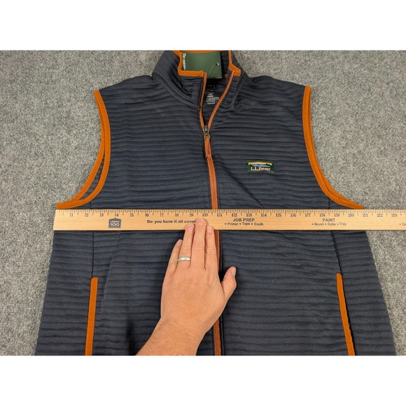 LL Bean Airlight Vest Mens Medium Navy Reg Full Zip Lightweight Outdoors NWT - Picture 4 of 9